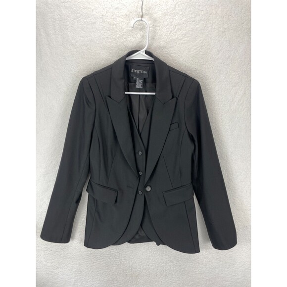 Etcetera Blazer Jacket Women’s Size 8 Black Lined Career Preppy Evening Coat - Picture 1 of 8